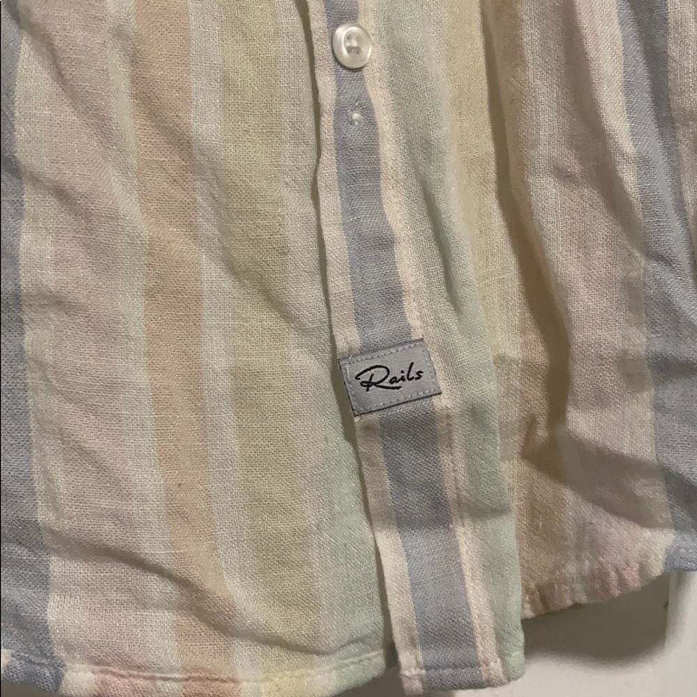 Rails Rainbow Striped Button Front Shirt - Picture 6 of 7